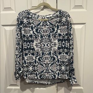 Lucky Brand Blue and White Floral Blouse
